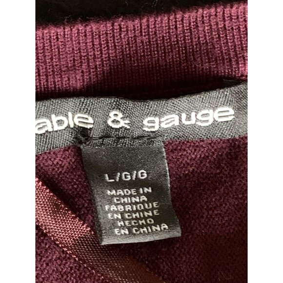 Cable & Gauge Burgundy Studded Sweater Womens Size Large - Picture 10 of 15